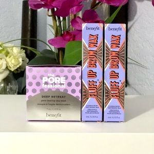 BENEFIT Pore-Clearing Clay Mask 75ml & Fluff Up Brow Wax 6ml x 2  (3)